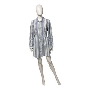 Japna Striped Dress Shirt White/Heather Grey M